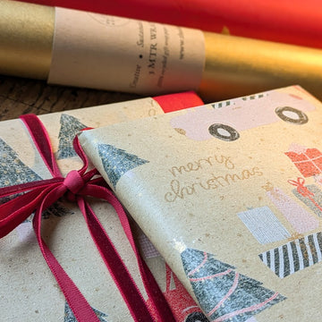 Driving Home For Christmas Gift Wrap Grass Paper - 50cm wide | 3M Roll