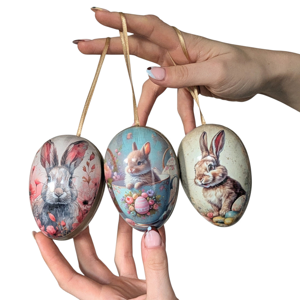 Easter Bunnies Hanging Fillable Easter Paper Egg | Set 3 Assorted Designs - Thedanes.co.uk - Creative & Sustainable Living The Scandinavian Way