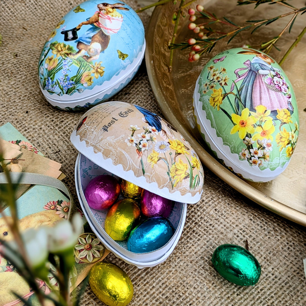 Easter Egg Paper Mache Container - Bunny Mail | Vintage Designs in 3 Colours - Thedanes.co.uk - Creative & Sustainable Living The Scandinavian Way