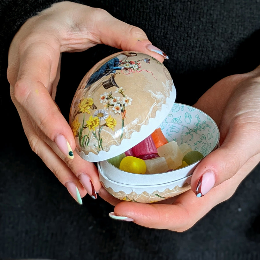 Easter Egg Paper Mache Container - Bunny Mail | Vintage Designs in 3 C ...