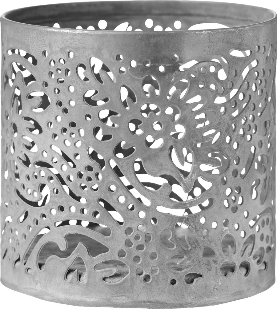 Flower Pattern Silhouette Candle Holder | Zinc - Thedanes.co.uk - Creative & Sustainable Living The Scandinavian Way