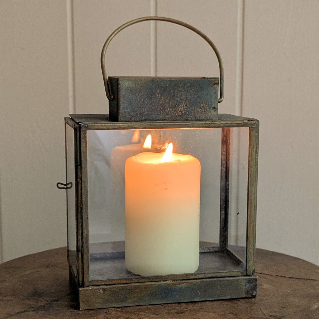 Glass & Aged Brass Lantern | 14cm | Scandi Hygge - Thedanes.co.uk - Creative & Sustainable Living The Scandinavian Way