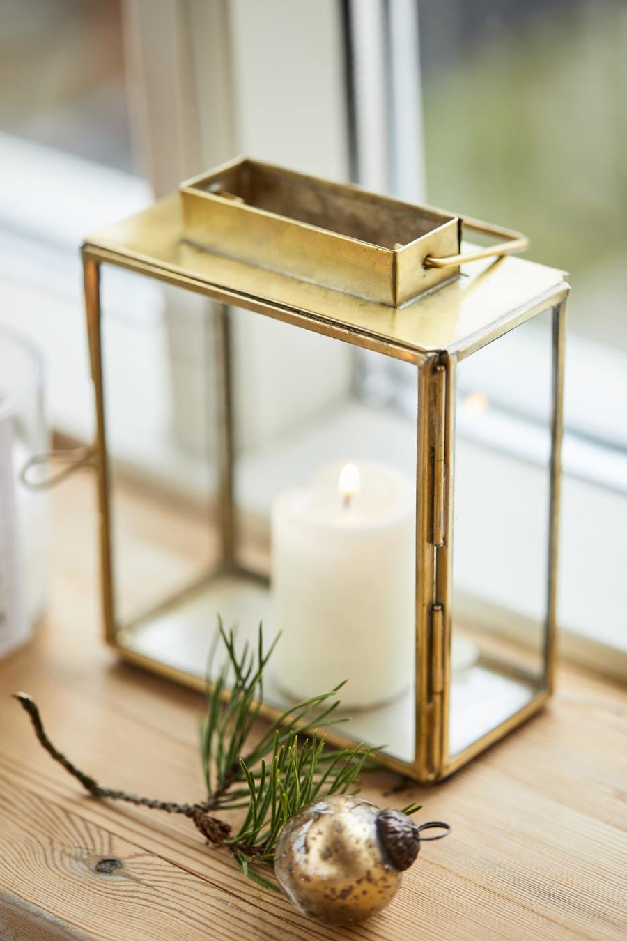 Glass & Brass Lantern | 16cm | Scandi Hygge - Thedanes.co.uk - Creative & Sustainable Living The Scandinavian Way