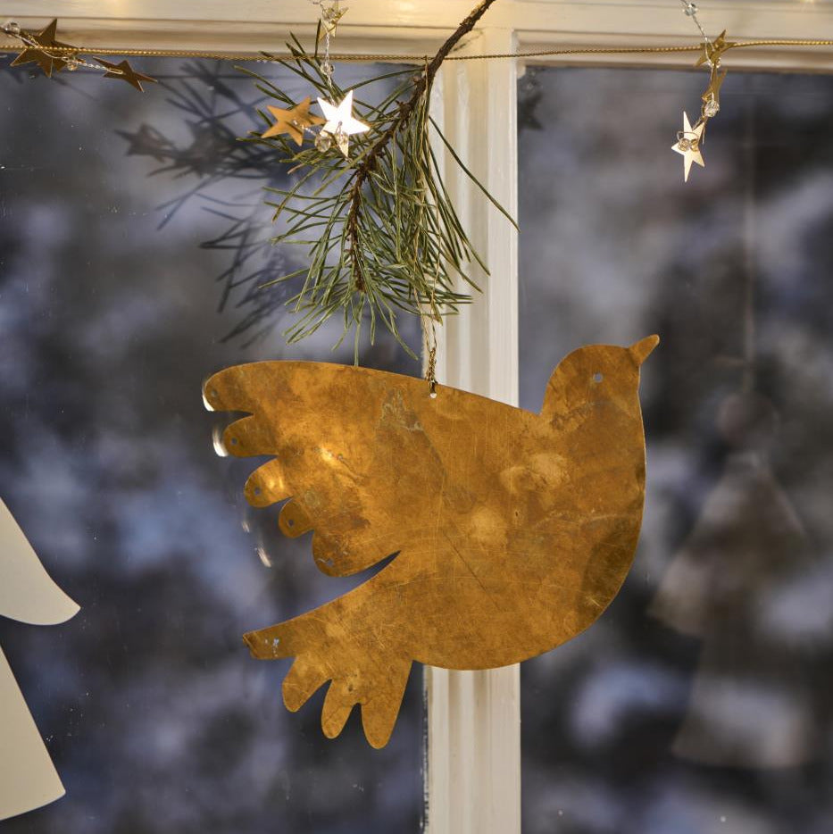 Brass Hanging Bird Christmas Decoration - Thedanes.co.uk - Creative & Sustainable Living The Scandinavian Way