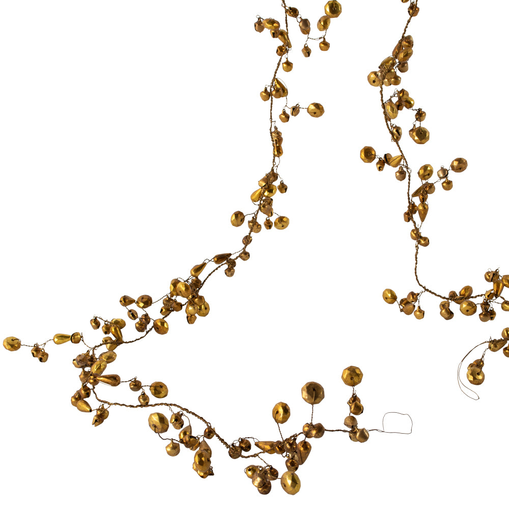 Gold Bead & Bells Garland, 185cm - Thedanes.co.uk - Creative & Sustainable Living The Scandinavian Way