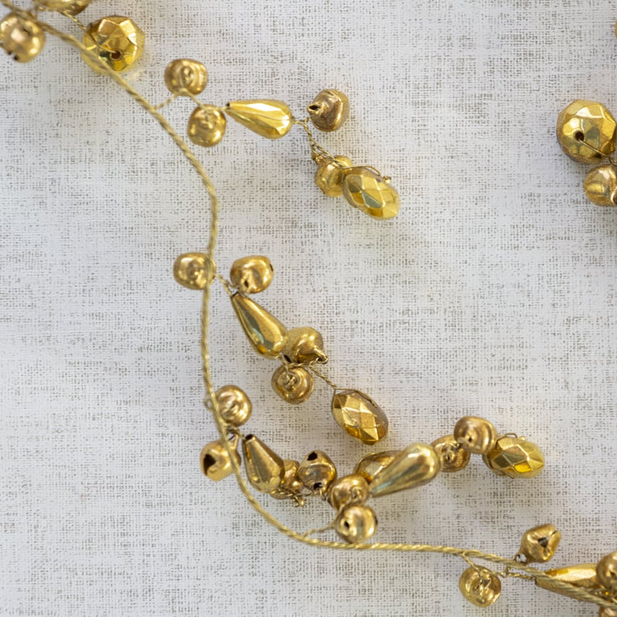 Gold Bead & Bells Garland, 185cm