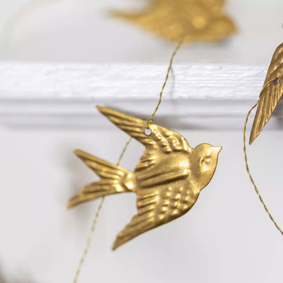 Gold Bird Garland | 185cm - Thedanes.co.uk - Creative & Sustainable Living The Scandinavian Way
