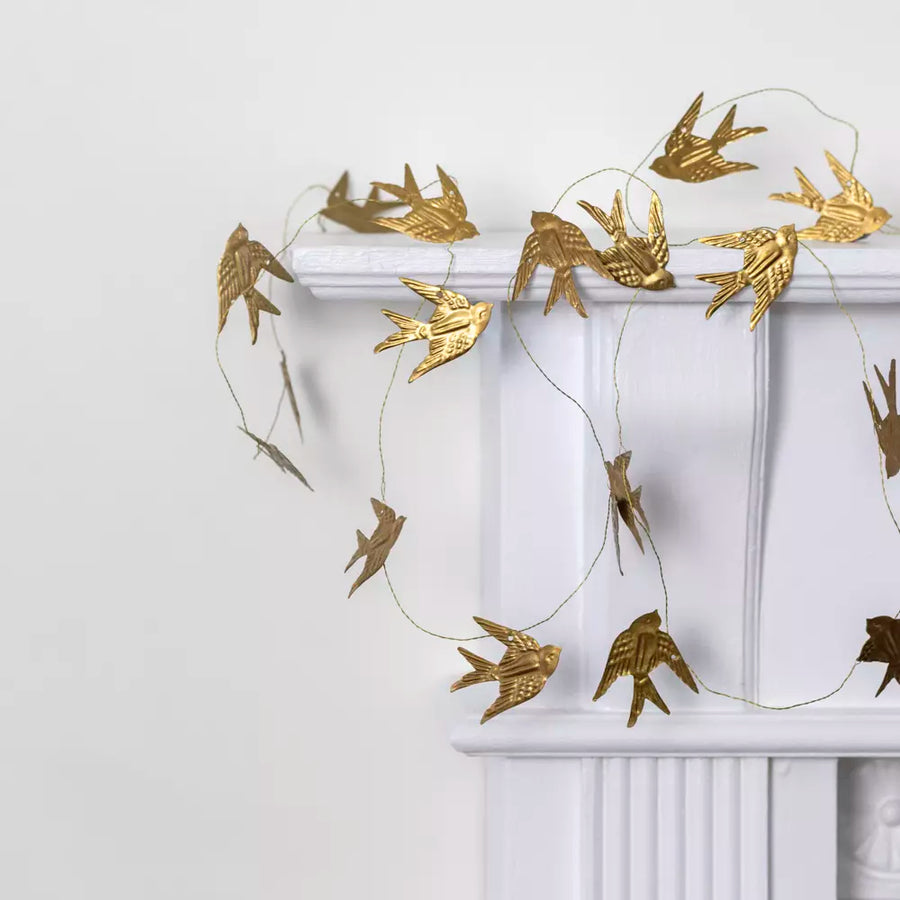 Gold Bird Garland | 185cm - Thedanes.co.uk - Creative & Sustainable Living The Scandinavian Way