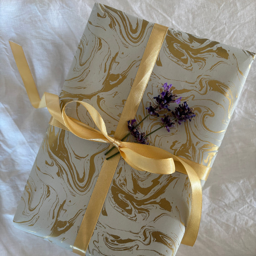 Gold Marble Gift Wrapping Paper| 57cm x 3M Recyclable - Thedanes.co.uk - Creative & Sustainable Living The Scandinavian Way