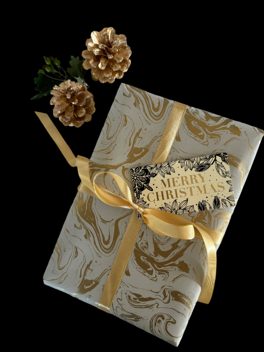 Gold Marble Gift Wrapping Paper| 57cm x 3M Recyclable - Thedanes.co.uk - Creative & Sustainable Living The Scandinavian Way