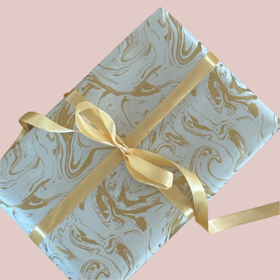 Gold Marble Gift Wrapping Paper| 57cm x 3M Recyclable - Thedanes.co.uk - Creative & Sustainable Living The Scandinavian Way