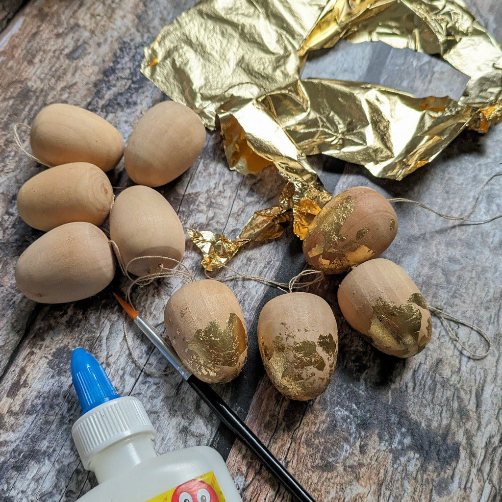 Golden Easter Eggs - Wooden & Gold Leaf Egg Craft Kit - Thedanes.co.uk - Creative & Sustainable Living The Scandinavian Way