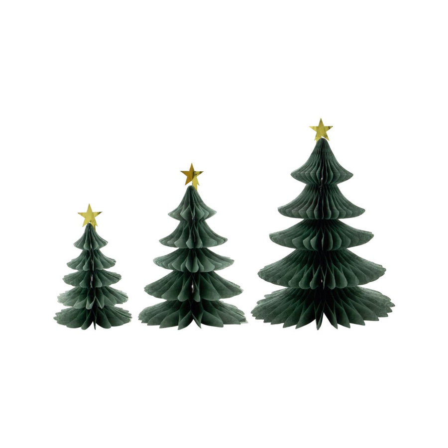 Green Christmas Paper Trees Decorations | Set of 3 - Thedanes.co.uk - Creative & Sustainable Living The Scandinavian Way