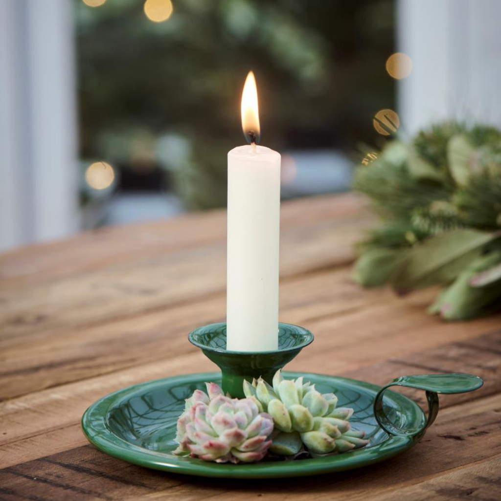 Green Enamel Wee Willie Winkie Candle Holder | 14cm - Thedanes.co.uk - Creative & Sustainable Living The Scandinavian Way