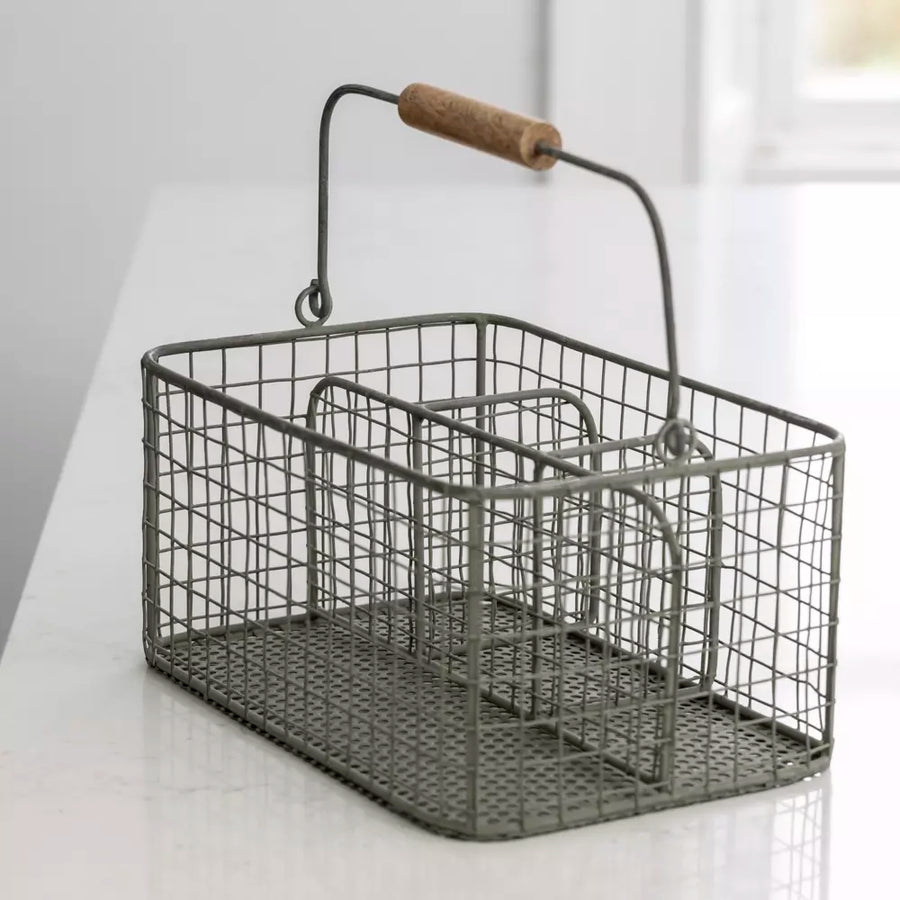 Grey Wire Cutlery Holder Caddy - Thedanes.co.uk - Creative & Sustainable Living The Scandinavian Way