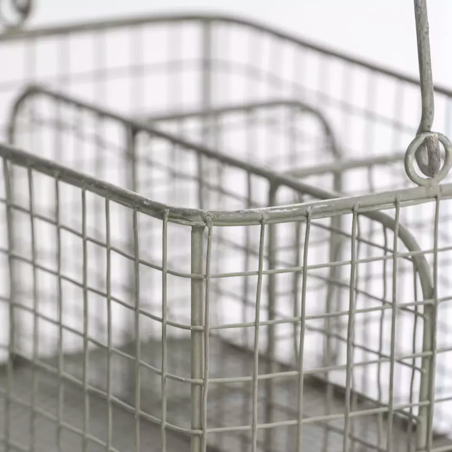 Grey Wire Cutlery Holder Caddy - Thedanes.co.uk - Creative & Sustainable Living The Scandinavian Way