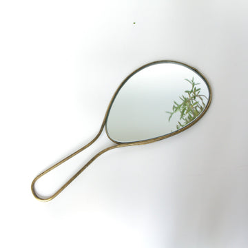Hand Mirror With Metal Frame, 30cm | Seconds