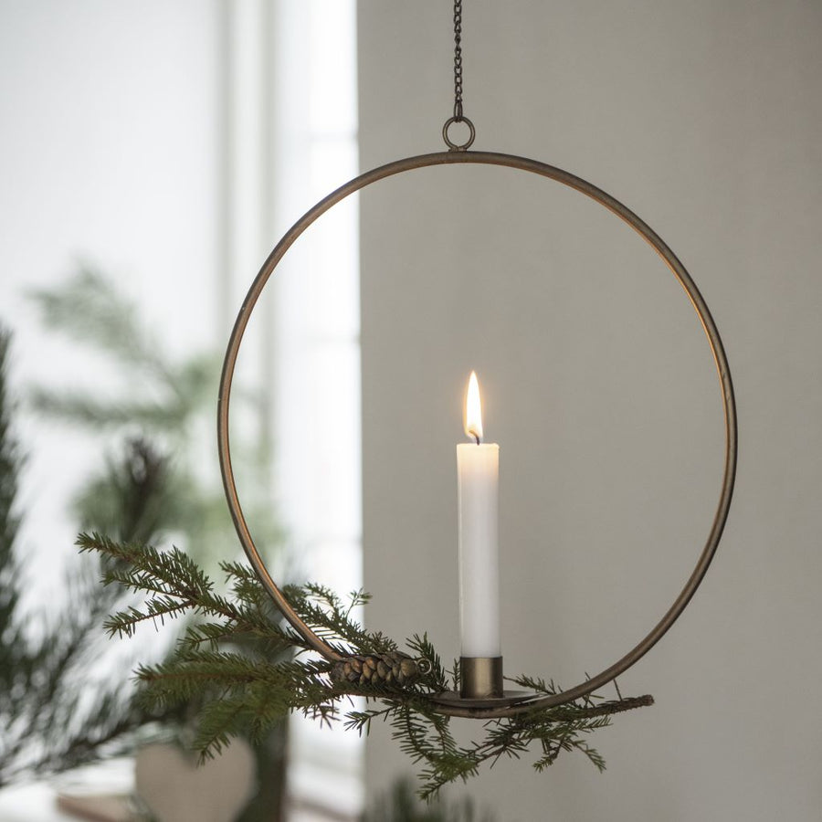 Hanging Circular Candle Holder | With Chain