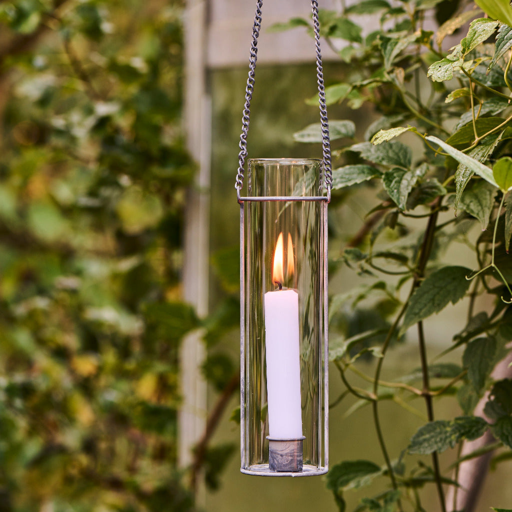 Hanging Glass Cylinder Candle Holder With Chain | For 22mm Candles - Thedanes.co.uk - Creative & Sustainable Living The Scandinavian Way
