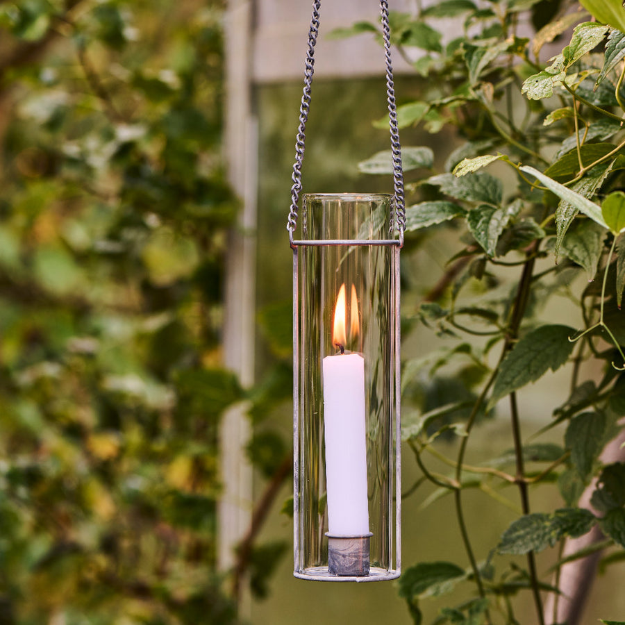 Hanging Glass Cylinder Candle Holder With Chain | For 22mm Candles - Thedanes.co.uk - Creative & Sustainable Living The Scandinavian Way
