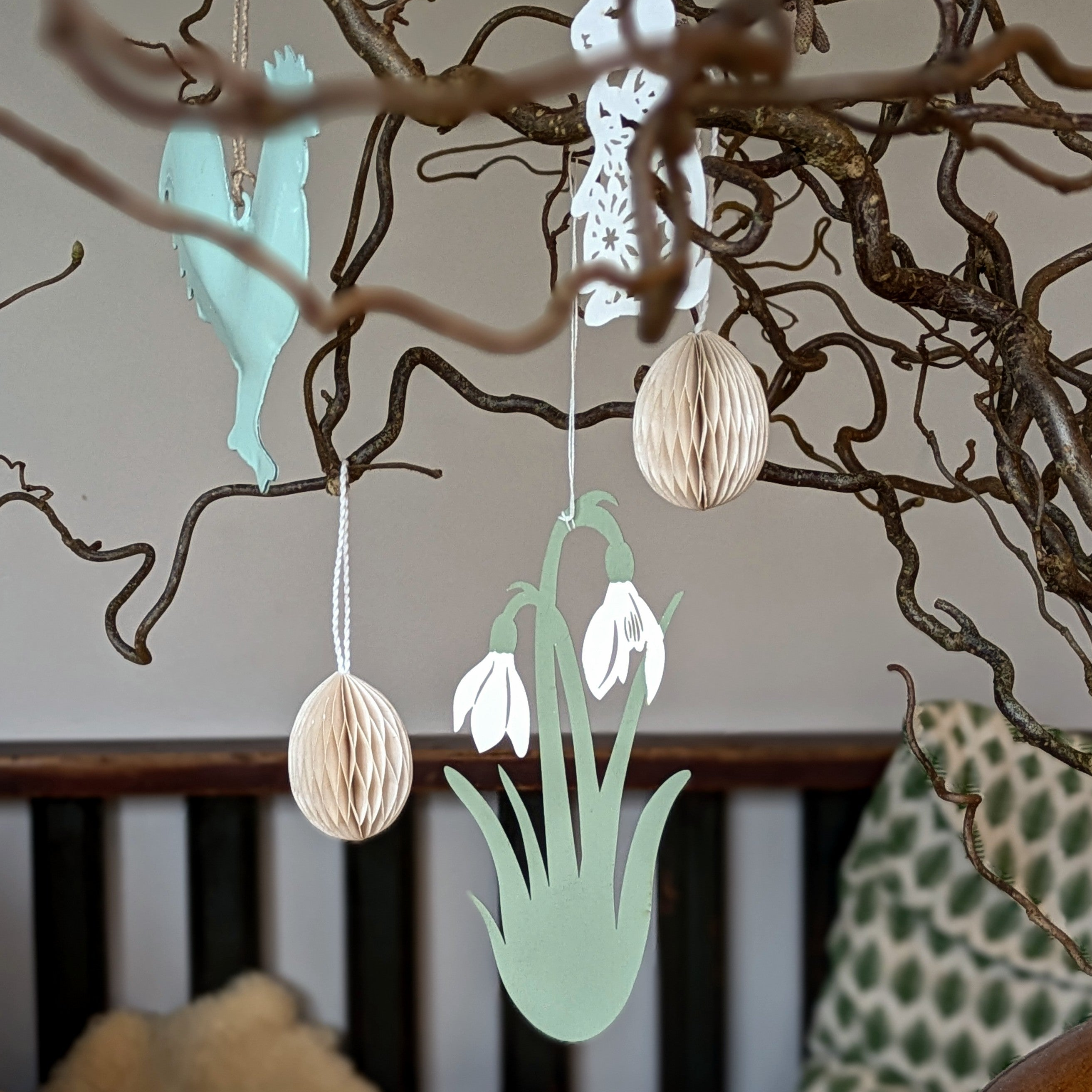 Hanging Paper Snowdrops Decorations | Set of 2 – The Danes