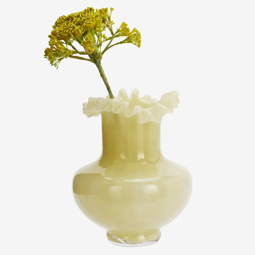Honey Coloured Opaque Fluted Glass Vase | 19.5cm - Thedanes.co.uk - Creative & Sustainable Living The Scandinavian Way