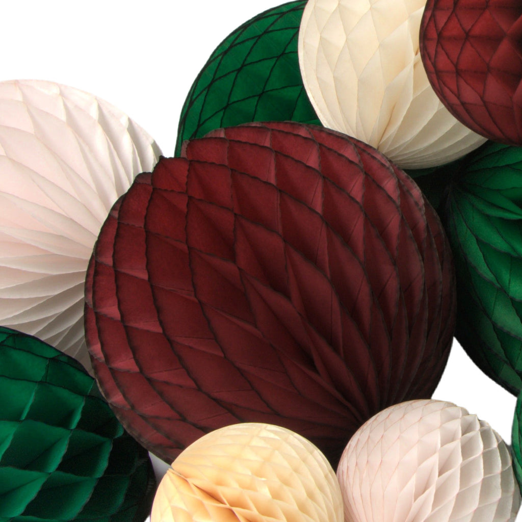 Maroon Honeycomb Paper Ball