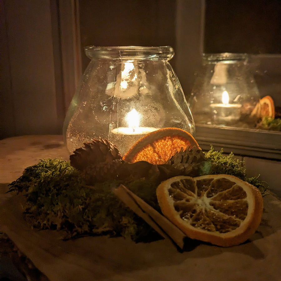 Scandi Christmas 'Hygge In A Box' Gift Set -  Recycled Glass Candle Jar With Tea Lights - Thedanes.co.uk - Creative & Sustainable Living The Scandinavian Way