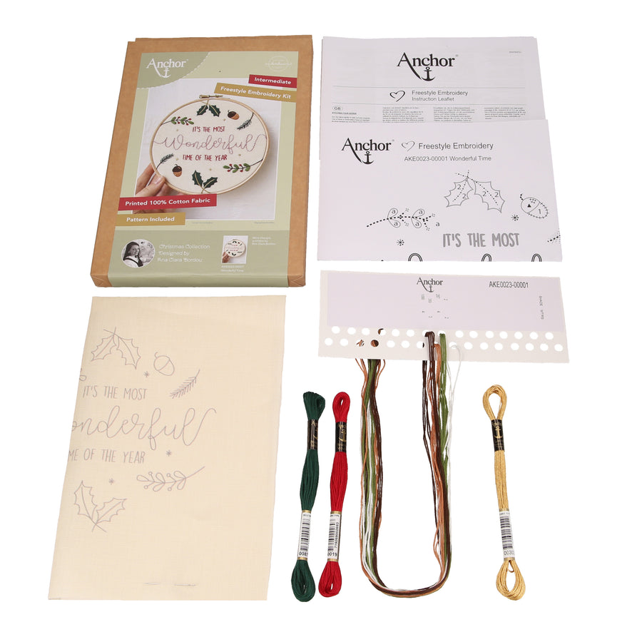 Most Wonderful Time' Embroidery Hoop Kit