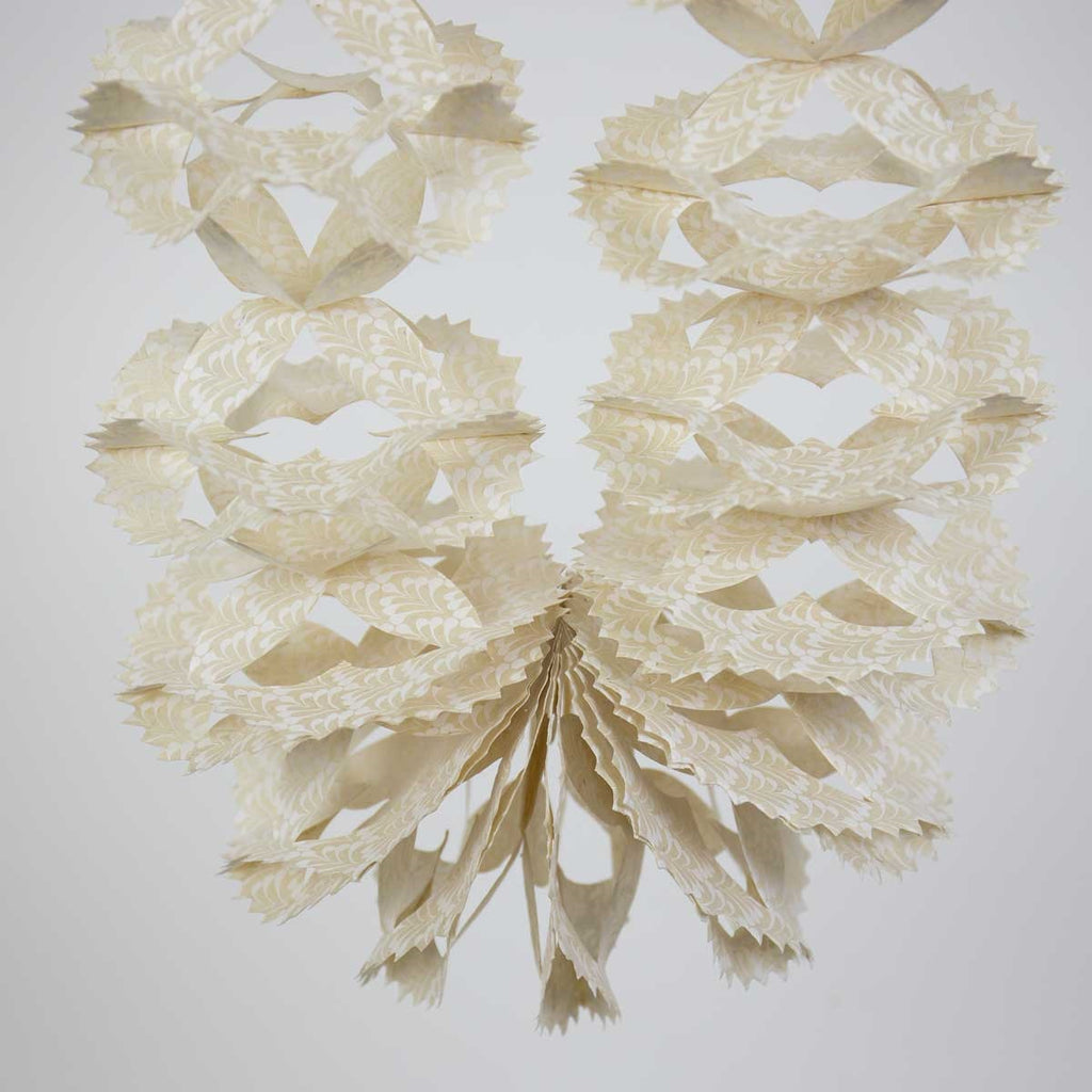 Kathmandu Honeycomb Paper Garland - Fair Trade | Natural & White - Thedanes.co.uk - Creative & Sustainable Living The Scandinavian Way