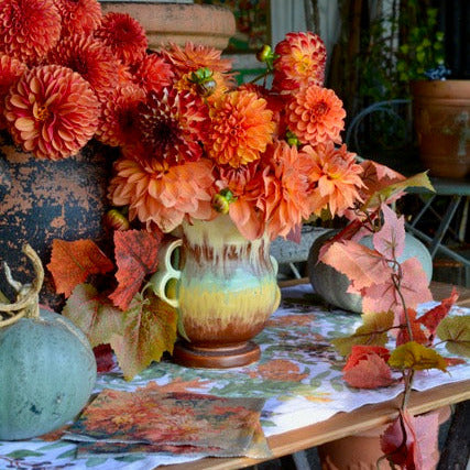 Linen Table Runner - Autumn Foliage & Berries | 145cm - Thedanes.co.uk - Creative & Sustainable Living The Scandinavian Way