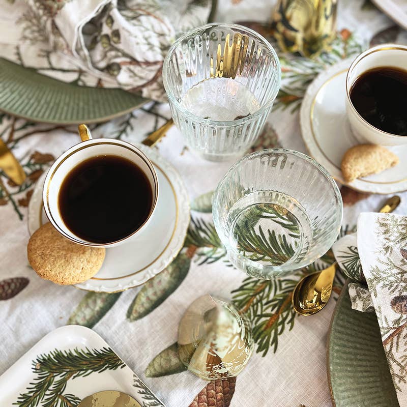 Linen Table Runner - Pine Cones & Winter Foliage | 145cm - Thedanes.co.uk - Creative & Sustainable Living The Scandinavian Way
