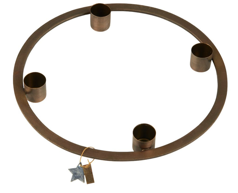 Matt Golden Metal Advent Candle Wreath | 20cm - Thedanes.co.uk - Creative & Sustainable Living The Scandinavian Way