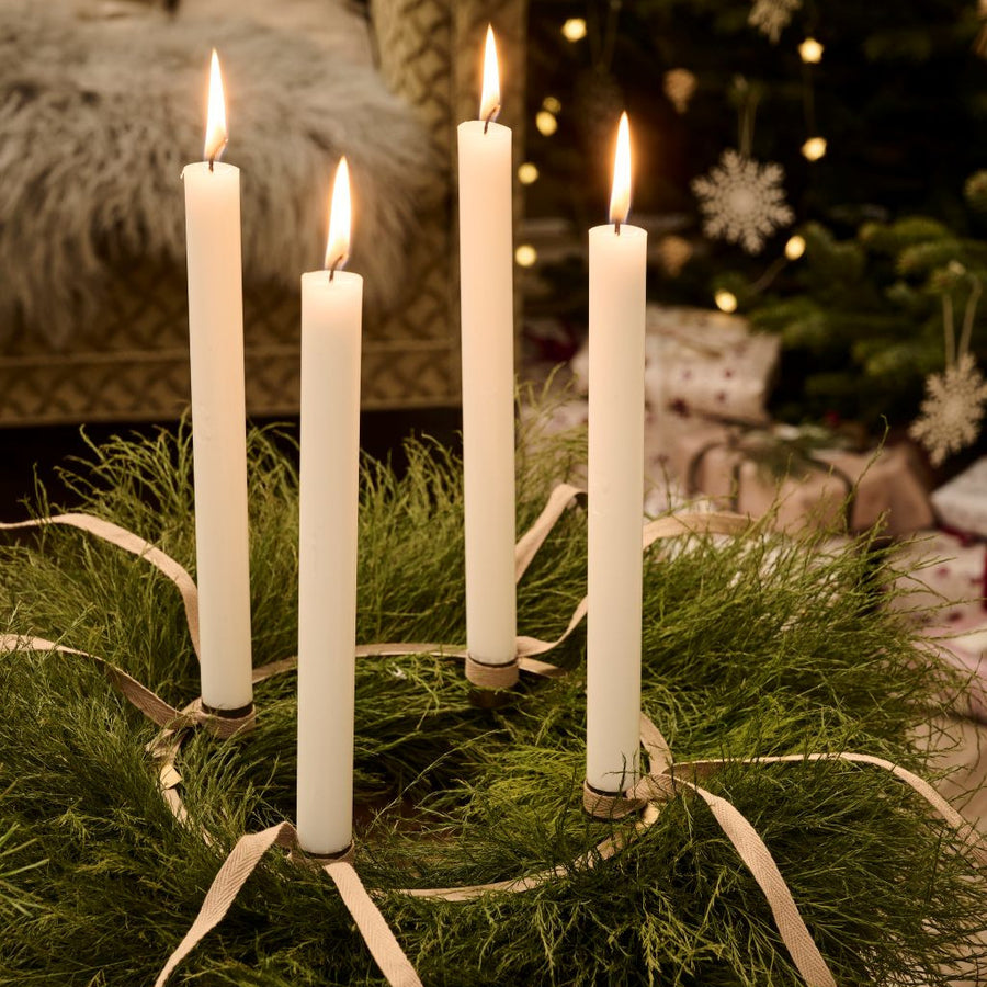Matt Golden Metal Advent Candle Wreath | 20cm - Thedanes.co.uk - Creative & Sustainable Living The Scandinavian Way