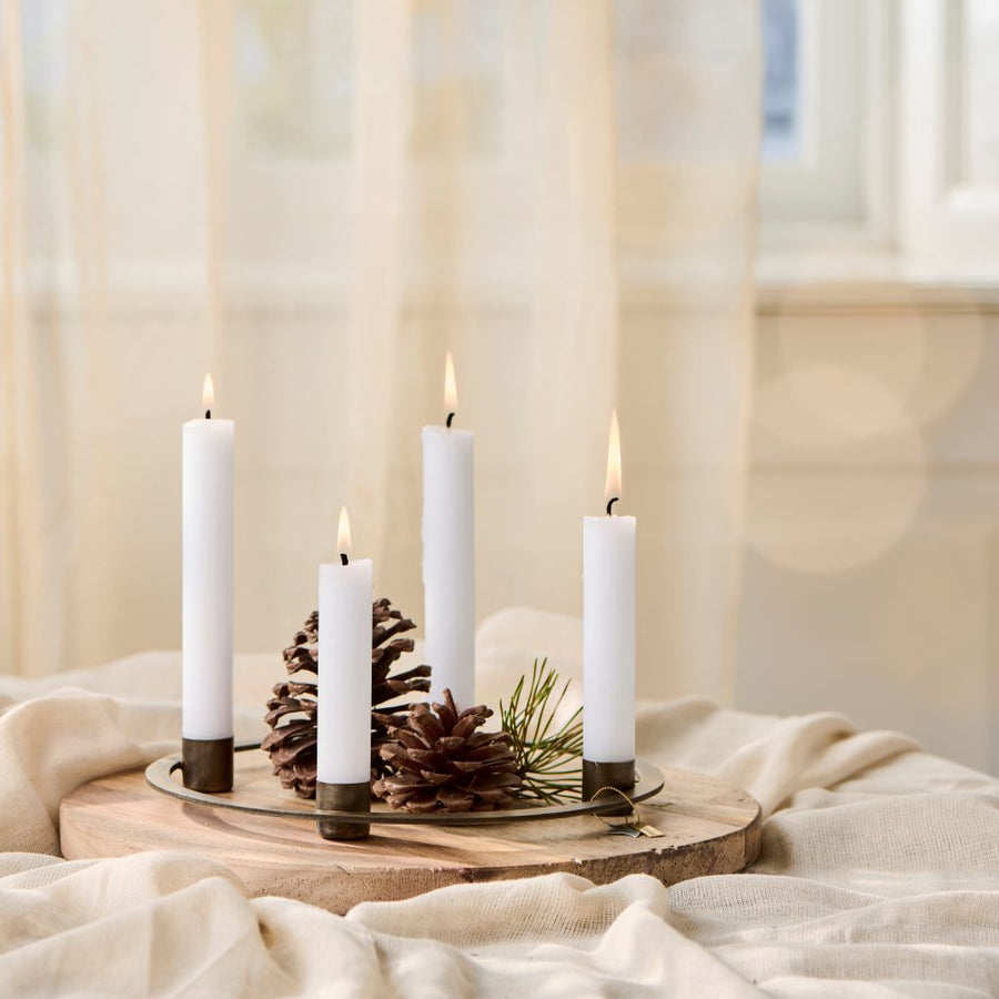 Matt Golden Metal Advent Candle Wreath | 20cm - Thedanes.co.uk - Creative & Sustainable Living The Scandinavian Way