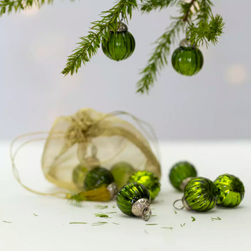Mini Bright Green Glass Baubles | Bag of 10 - Thedanes.co.uk - Creative & Sustainable Living The Scandinavian Way