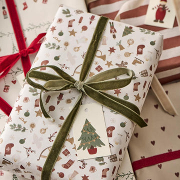 My Nostalgic Scandi Christmas Wrapping Paper | 5M Recyclable - Thedanes.co.uk - Creative & Sustainable Living The Scandinavian Way