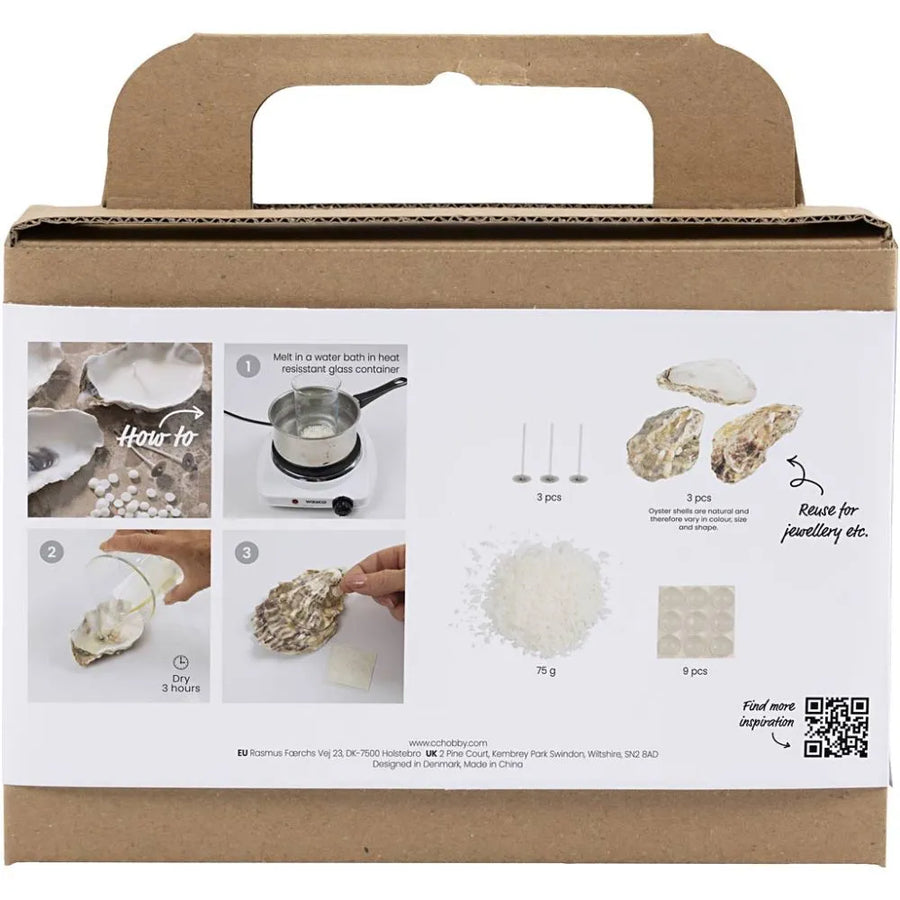 Oyster Shell Candle Making Craft Kit - Thedanes.co.uk - Creative & Sustainable Living The Scandinavian Way