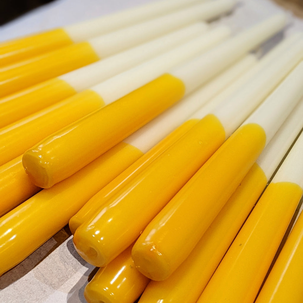 Handmade Dip Dye Dinner Candles - Yellow - Thedanes.co.uk - Creative & Sustainable Living The Scandinavian Way