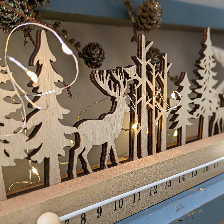 Christmas Advent Countdown Calender | Wooden Nordic Woodland - Thedanes.co.uk - Creative & Sustainable Living The Scandinavian Way