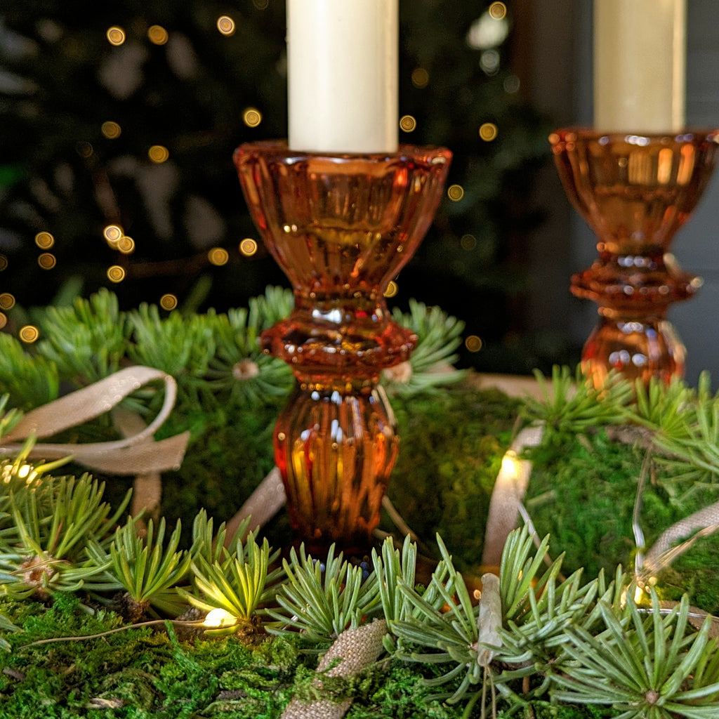 Mocha Glass Dinner Candlestick | 11cm - Thedanes.co.uk - Creative & Sustainable Living The Scandinavian Way
