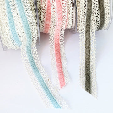 Cotton Lace & Velvet Ribbon - 1M