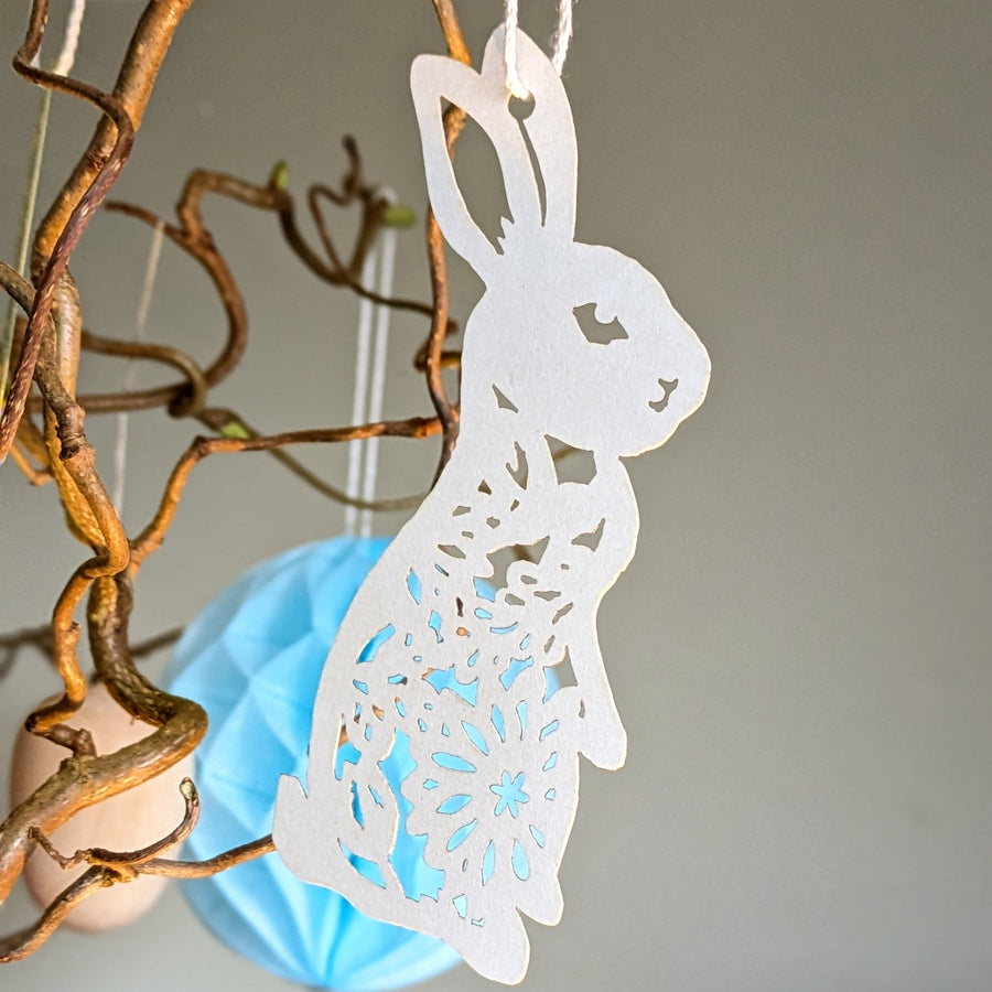 Easter Paper Cut Decorations, Set of 2 Assorted Designs