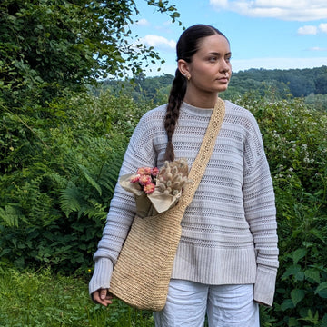 Raffia Crochet Shoulder Boho Bag