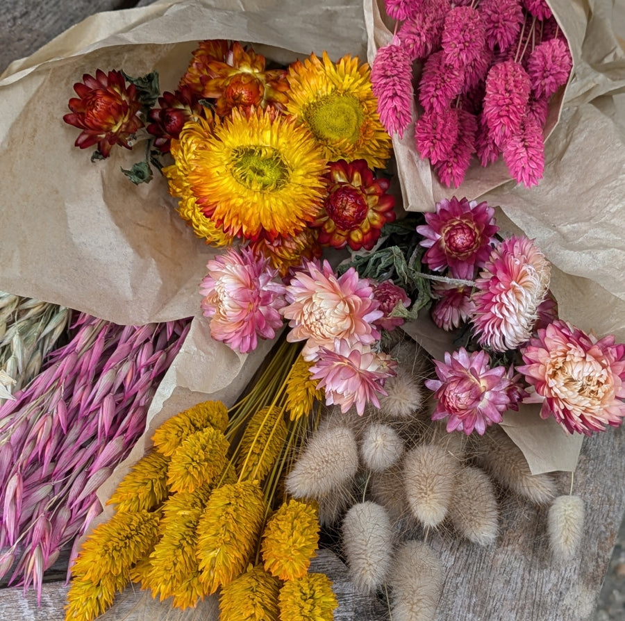 Pink Dried Flower Bouquets - Assorted Bunches | Mix & Match - Thedanes.co.uk - Creative & Sustainable Living The Scandinavian Way