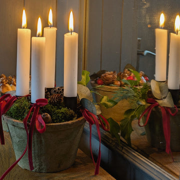 Seasonal Scandi Terracotta Pot With Candles | Gift Set - Thedanes.co.uk - Creative & Sustainable Living The Scandinavian Way