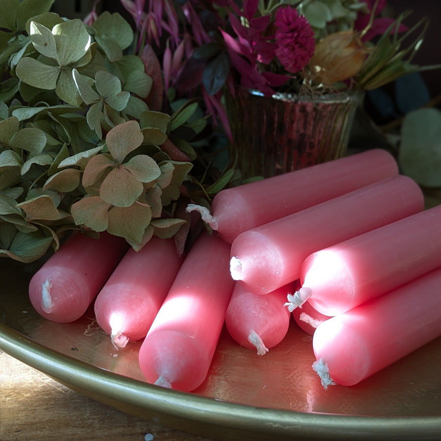 Short Dinner Candles x 10 - Candy Pink - Thedanes.co.uk - Creative & Sustainable Living The Scandinavian Way