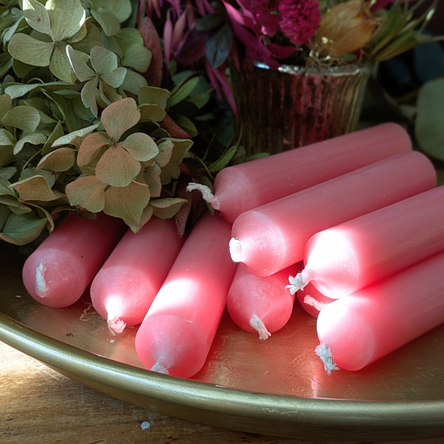 Short Dinner Candles x 10 - Candy Pink - Thedanes.co.uk - Creative & Sustainable Living The Scandinavian Way