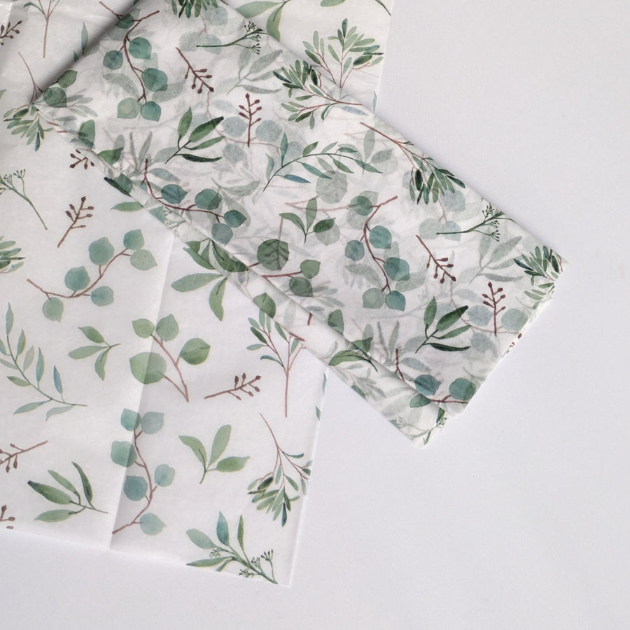 Eucalyptus & Foliage Tissue Paper | 5 Sheets - Thedanes.co.uk - Creative & Sustainable Living The Scandinavian Way