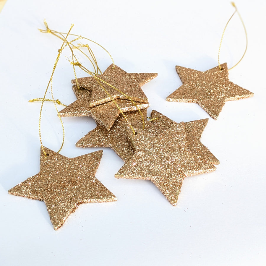 Glitter Gold Star Hanger x 8 - Thedanes.co.uk - Creative & Sustainable Living The Scandinavian Way